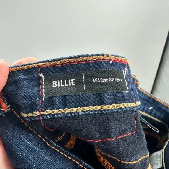 True Religion Billie Mid Rise Straight Dark Wash Jeans - Picture 9 of 9